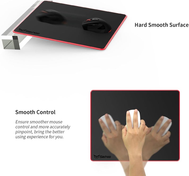 Seihoo Mouse Pad, Resin Hard Surface Mouse Mat Polymer Silicone Bottom Gaming Mousepad No Smell Waterproof for Games, Office 30 x 24 cm (11.8 x 9.5in) - Image 3